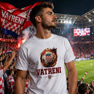 Vatreni Croatia Football Fire Fan Design T-Shirt