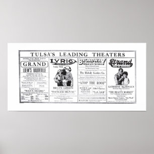 Vaudeville 1920 vintage lineup newspaper ad poster