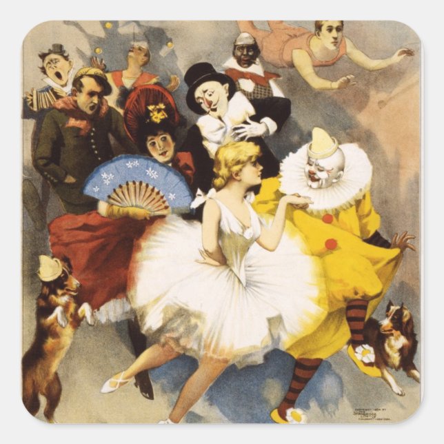 Vaudeville - The Sandow, Trocadero Vaudevilles Square Sticker (Front)