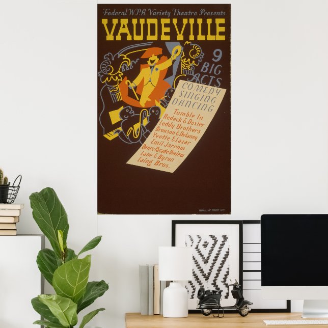 Vaudeville WPA Vintage Theatre Poster | Zazzle