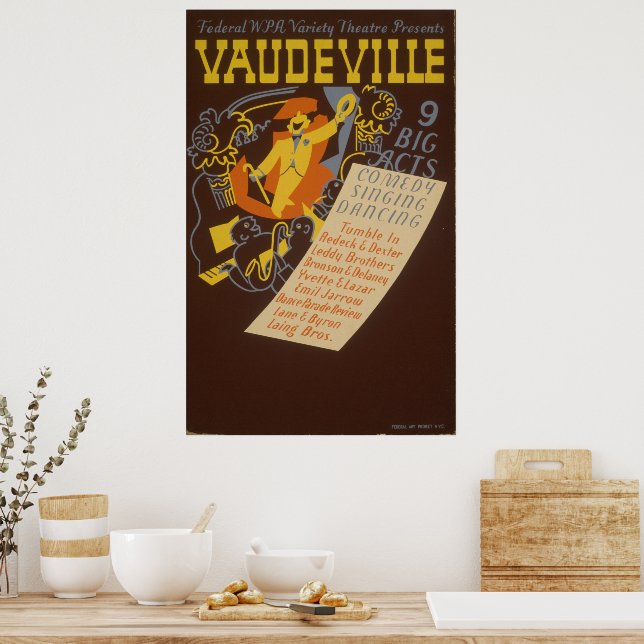 Vaudeville WPA Vintage Theatre Poster | Zazzle