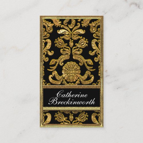 Vaudreante Ebony  Damask Professional Business Cards
