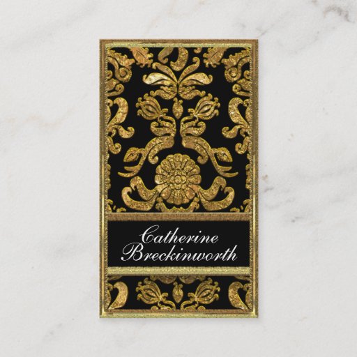 Customizable Vaudreante Ebony  Damask Professional Business Cards