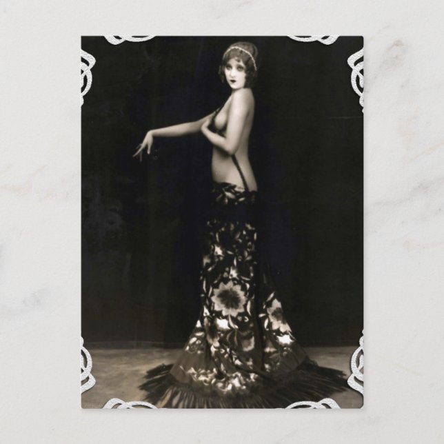 Vaudville Showgirl Vintage Postcard (Front)