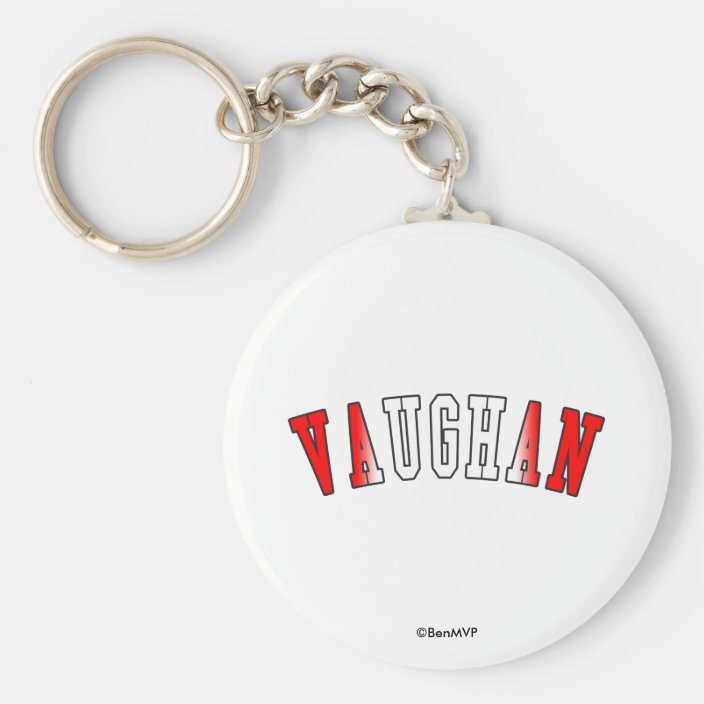 Vaughan in Canada National Flag Colors Key Chain