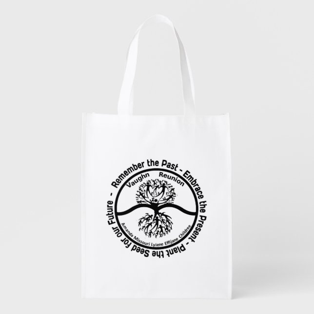 Vaughn Family Reunion- Reusable bag B&W Logo (Front)