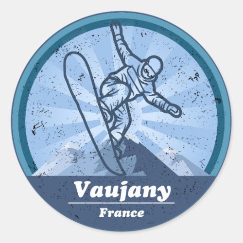 Vaujany Ski Station _ Snowboard Classic Round Sticker