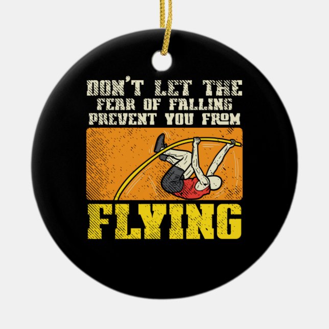 Vault Pole Vaulting Ceramic Ornament (Front)