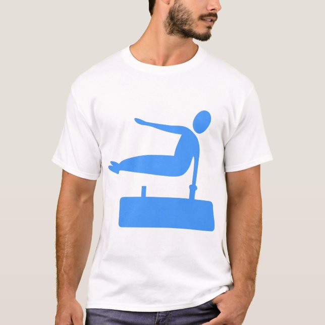 Vaulting Figure - Baby Blue T-Shirt (Front)