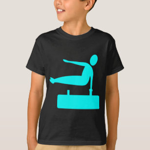 Vaulting Figure - Cyan T-Shirt