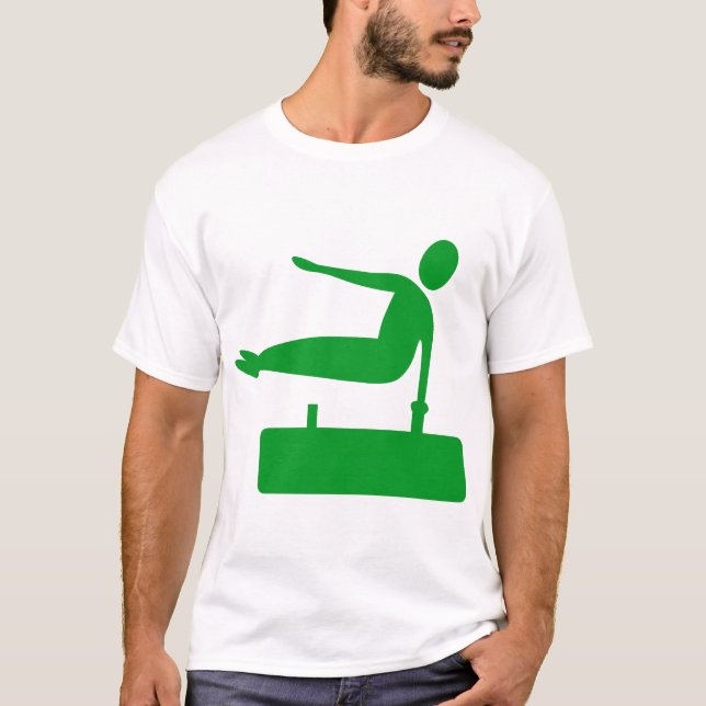 Vaulting Figure - Grass Green T-Shirt (Front)