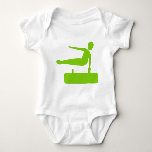 Vaulting Figure _ Martian Green Baby Bodysuit