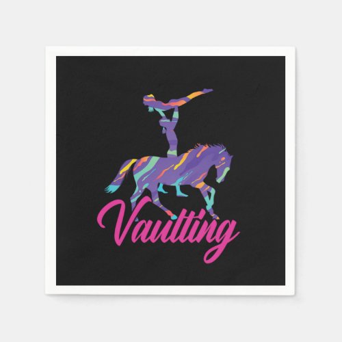 Vaulting Gymnast Horse Balancing Acrobats Gift Napkins
