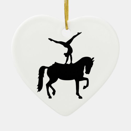 Vaulting horse ceramic ornament