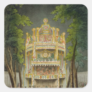 Vauxhall gardens, 1808 square sticker