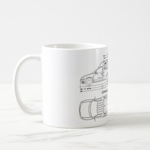 Vauxhall Opel Holden Combo B Blueprint Coffee Mug