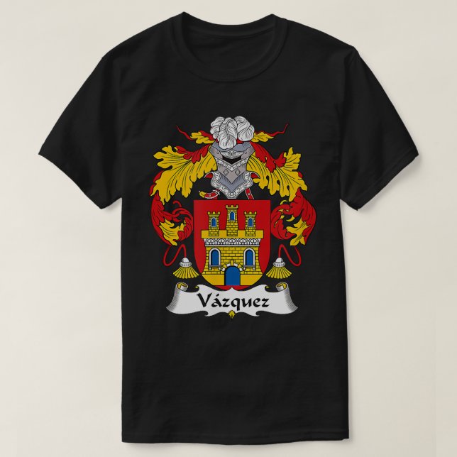 Vazquez Coat of Arms  Family Crest  T-Shirt (Design Front)