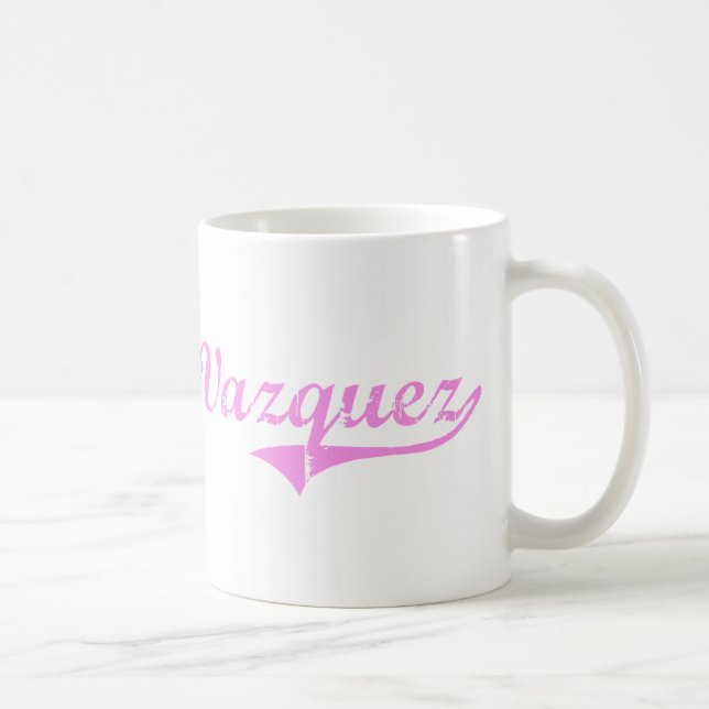 Vazquez Last Name Classic Style Coffee Mug (Right)