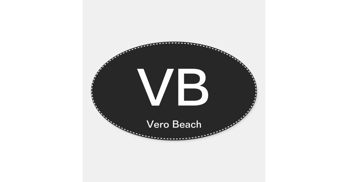 VB Vero Beach Oval Bumper Sticker | Zazzle