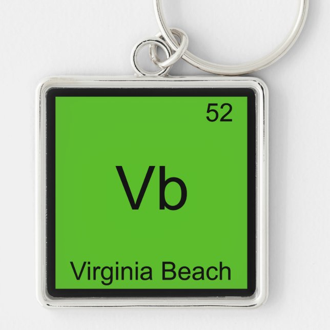 Vb - Virginia Beach City Chemistry Element Symbol Keychain (Front)