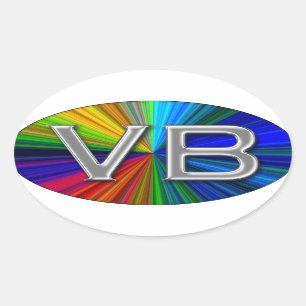 VB Virginia Beach Psychodelic Colors Oval Logo Oval Sticker