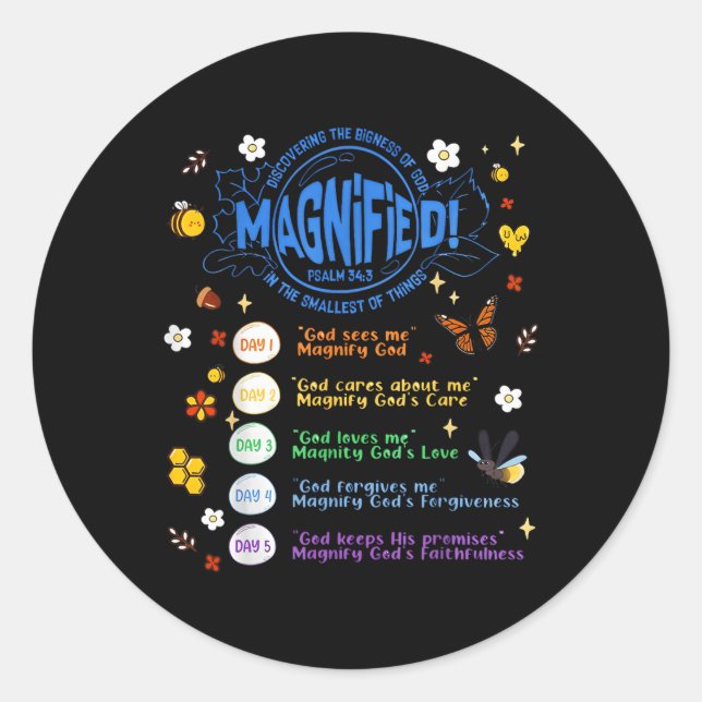 Vbs 2025 Magnified Smallest Insects Adventure Vbs  Classic Round Sticker (Front)