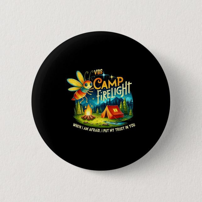 Vbs Camp Firework 2024 Camp Firelight Vacation Bib Button (Front)