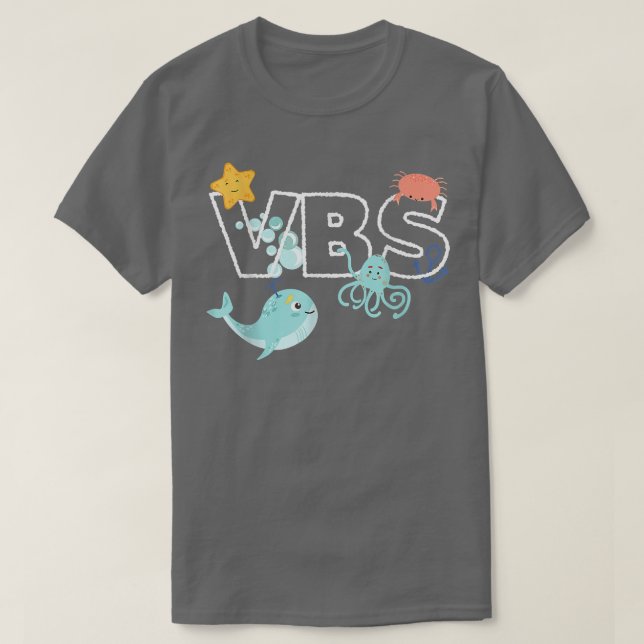 VBS Crew Summer Vacation Bible School Funny Ocean  T-Shirt (Design Front)
