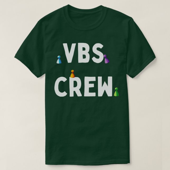 VBS Crew Vacation Bible School Game Pieces Theme T-Shirt (Design Front)