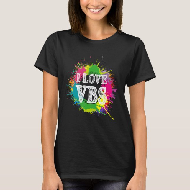 Vbs Crew Vacation Bible School Paint Splatter T-Shirt (Front)