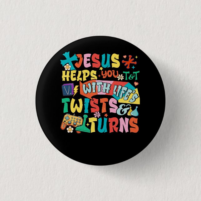 VBS Twist And Turn 2023 Following Jesus Changes Th Button (Front)