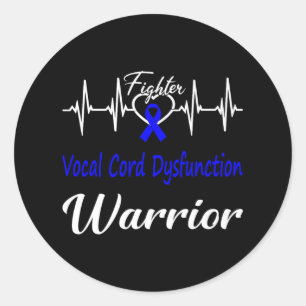 Vcd Awareness Warrior Heartbeat Fight Blue Ribbon Classic Round Sticker