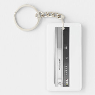VCR Player and Remote Control Keychain