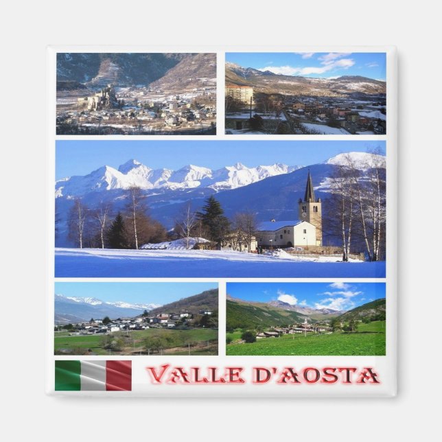 VDA005  VALLE D'AOSTA, Mosaic, Italy, Fridge Magnet (Front)