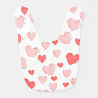 Vday Heart-Patterned Baby Bib