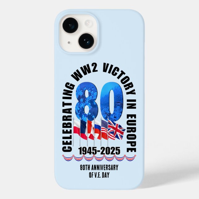 VE DAY 80th Anniversary Victory in Europe WW2 Case-Mate iPhone Case (Back)