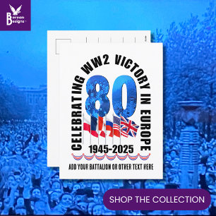 VE DAY 80th Anniversary Victory in Europe WW2 Holiday Postcard