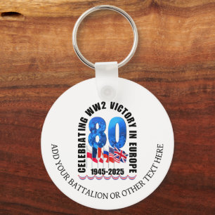 VE DAY 80th Anniversary Victory in Europe WW2 Keychain