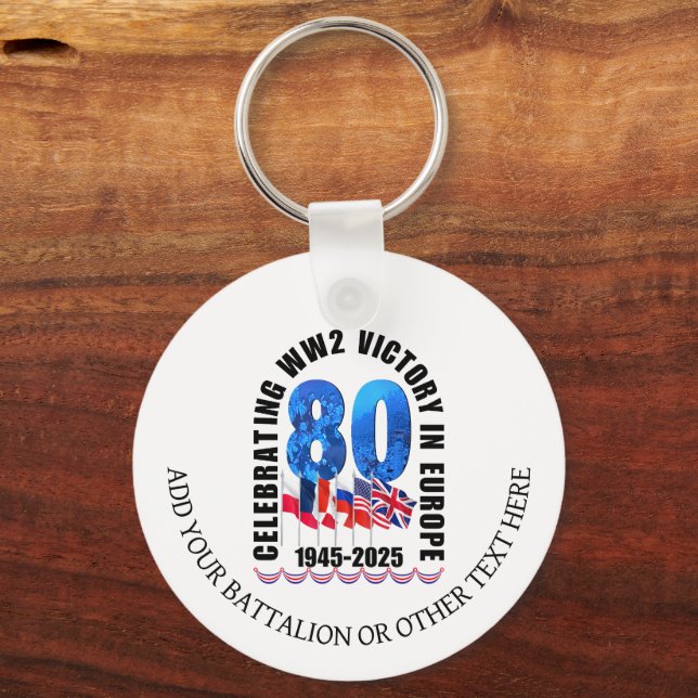 VE DAY 80th Anniversary Victory in Europe WW2 Keychain (Front)