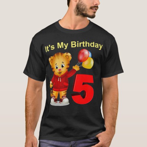 Vebyhogh  Daniel Tiger 5 Yr Old Kid Birthday T_Shirt