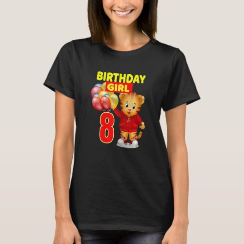 Vebyhogh  Daniel Tiger 8 Yr Old Birthday Girl T_Shirt