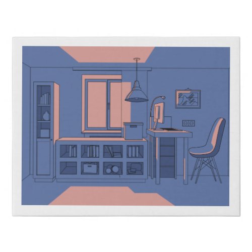 vector 3D illustration living room Faux Canvas Print