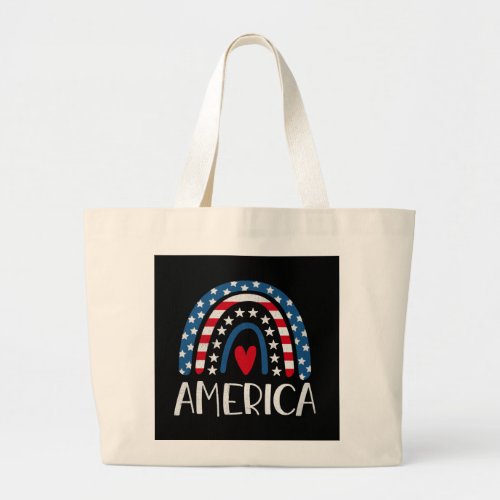 Vector 4th july american independence day 1 large tote bag