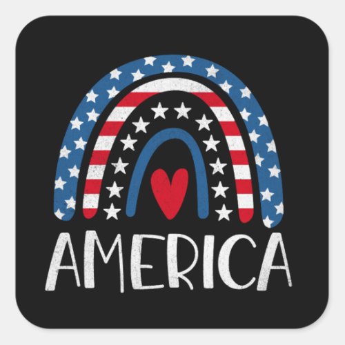 Vector 4th july american independence day 1 square sticker