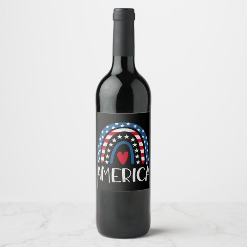 Vector 4th july american independence day 1 wine label