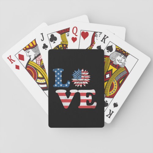 Vector 4th july american independence day  playing cards