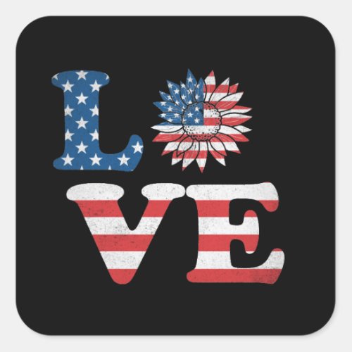 Vector 4th july american independence day  square sticker