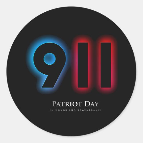 Vector 911 patriot day classic round sticker