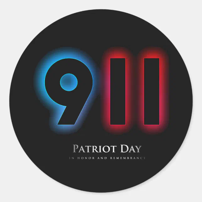 Vector 911 patriot day classic round sticker | Zazzle