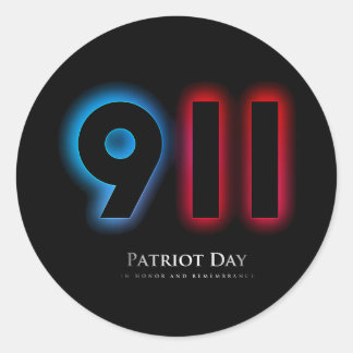 Vector 911 patriot day classic round sticker